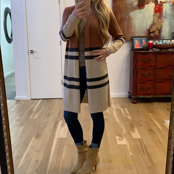 1️⃣ LEFT!! Long Sleeve Color Block Cardigan - Picture 4 of 8